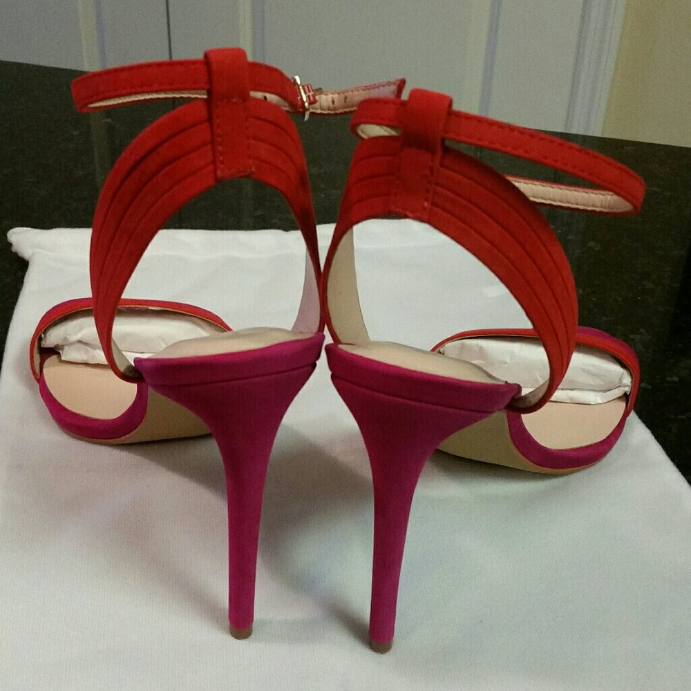 NEW Aldo KAENAVIA Sandal (Fuchsia/Orange Suede) - Picture 2 of 5